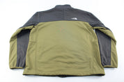 The North Face Embroidered Logo Olive Green & Grey Zip Up Jacket - ThriftedThreads.com
