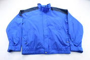 The North Face Extreme Embroidered Logo Blue Zip Up Jacket - ThriftedThreads.com