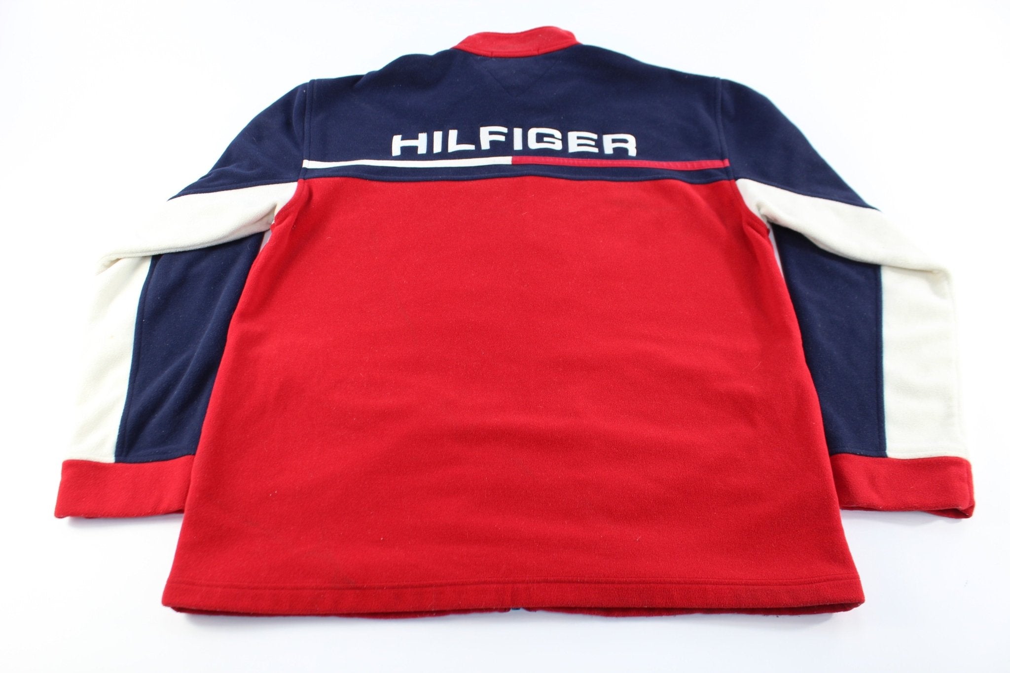 Tommy Hilfiger Embroidered Logo Fleece Zip Up Jacket - ThriftedThreads.com