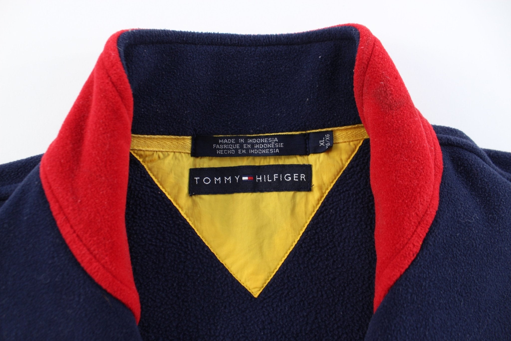 Tommy Hilfiger Embroidered Logo Fleece Zip Up Jacket - ThriftedThreads.com