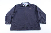 Tommy Hilfiger Embroidered Logo Navy Blue Zip Up Jacket - ThriftedThreads.com