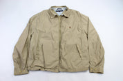 Tommy Hilfiger Embroidered Logo Tan Zip Up Jacket - ThriftedThreads.com