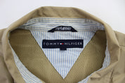 Tommy Hilfiger Embroidered Logo Tan Zip Up Jacket - ThriftedThreads.com