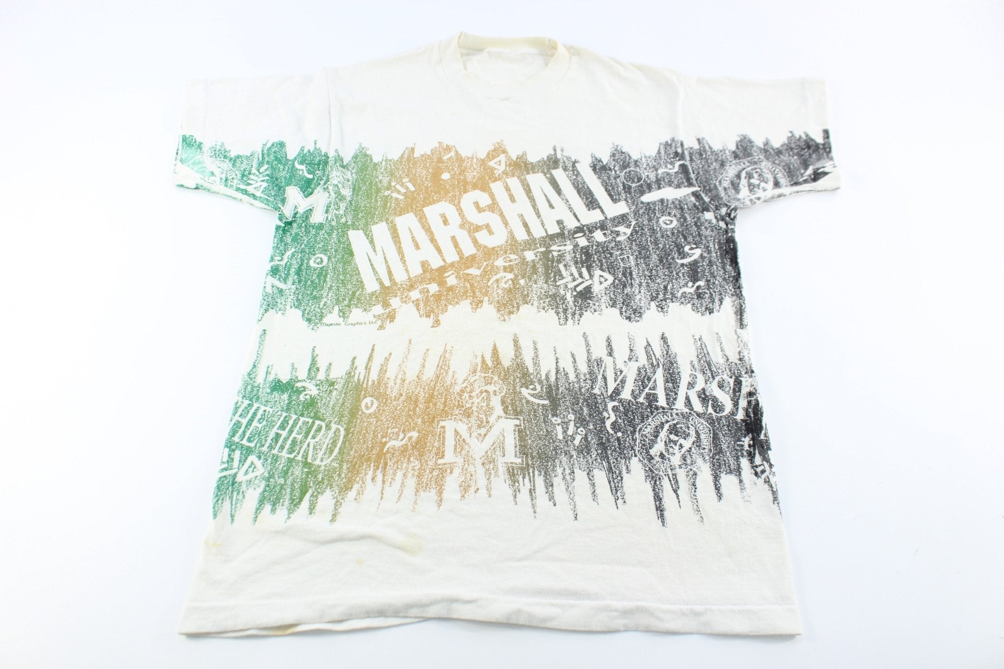 Vintage Marshall University All Over Print T-Shirt - T-Shirts - Thrifted Threads