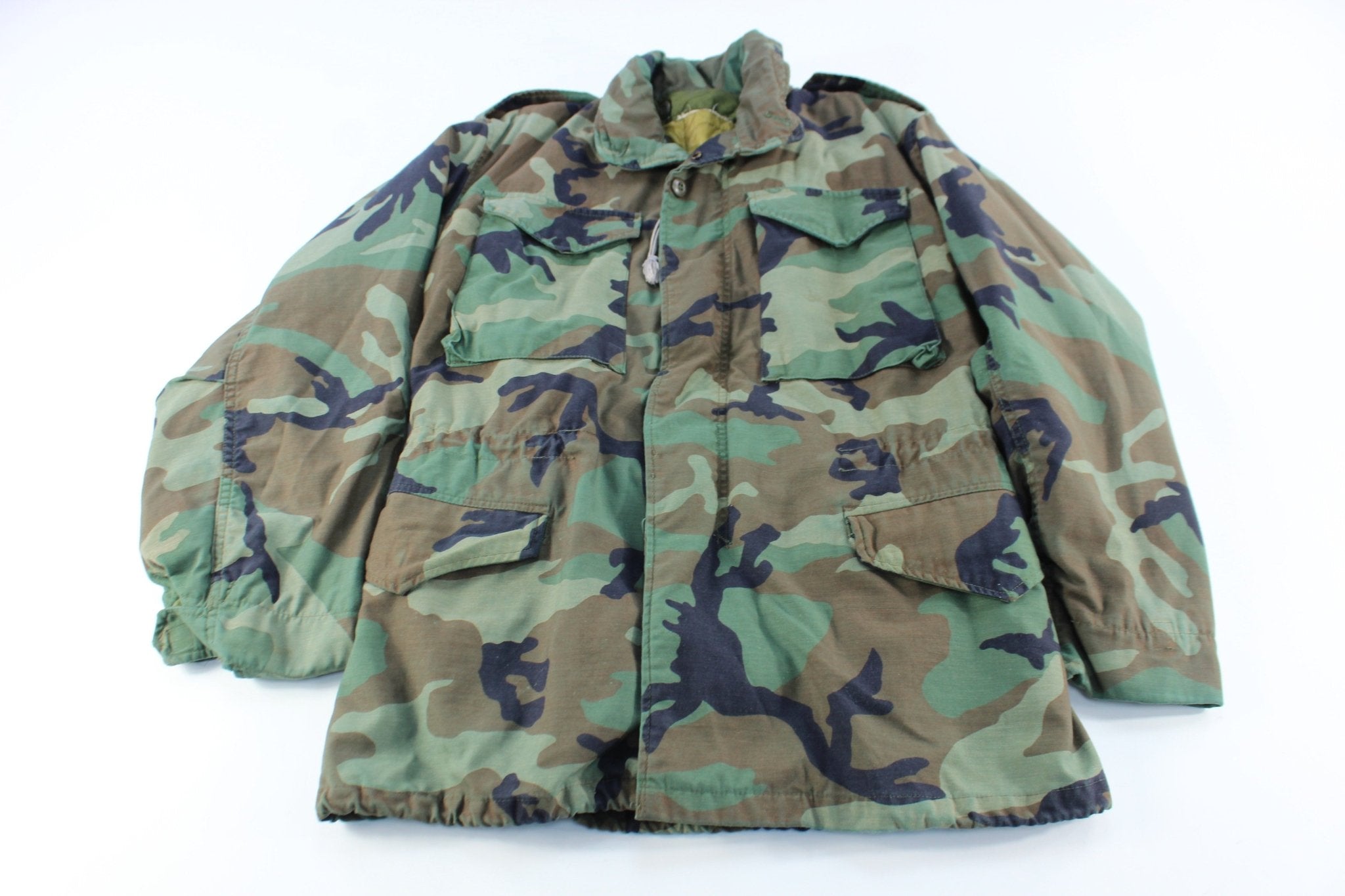 Vintage Military Cold Weather Camo Zip Up Jacket - ThriftedThreads.com