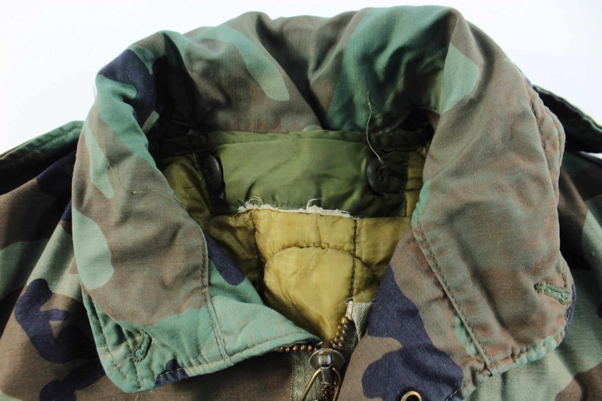 Vintage Military Cold Weather Camo Zip Up Jacket - ThriftedThreads.com
