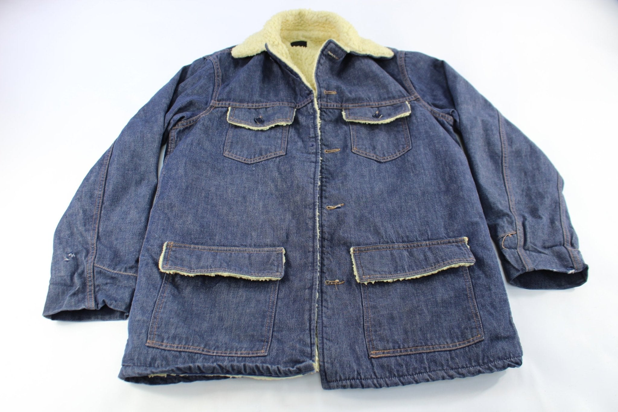 Vintage Sears Roebucks Sherpa Denim Jacket - ThriftedThreads.com
