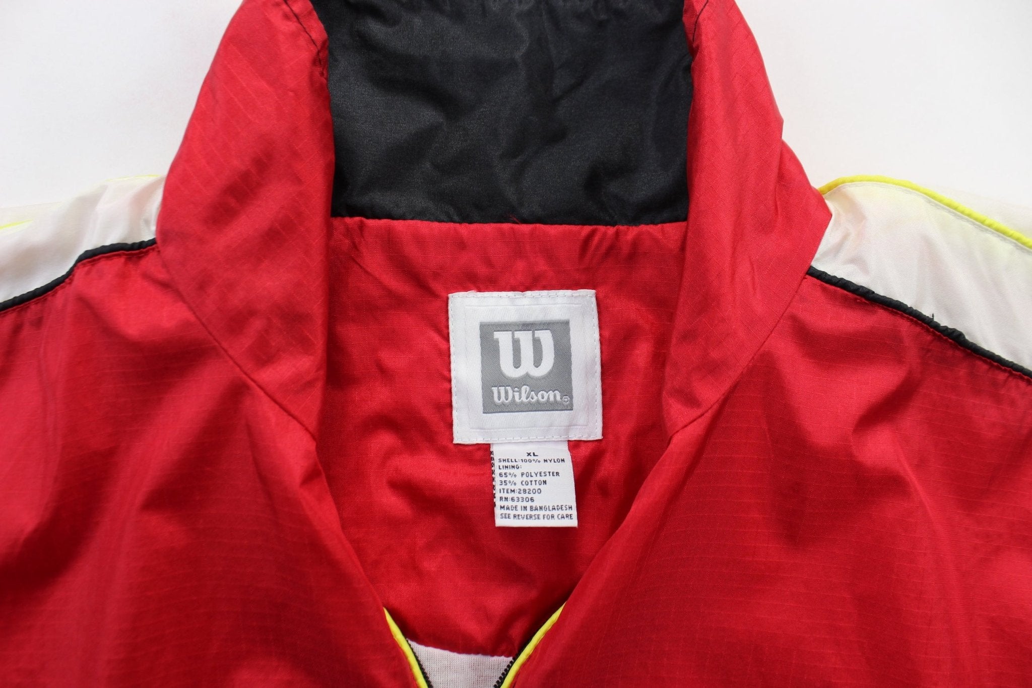 Wilson Embroidered Logo Red, Black, & White Jacket - ThriftedThreads.com