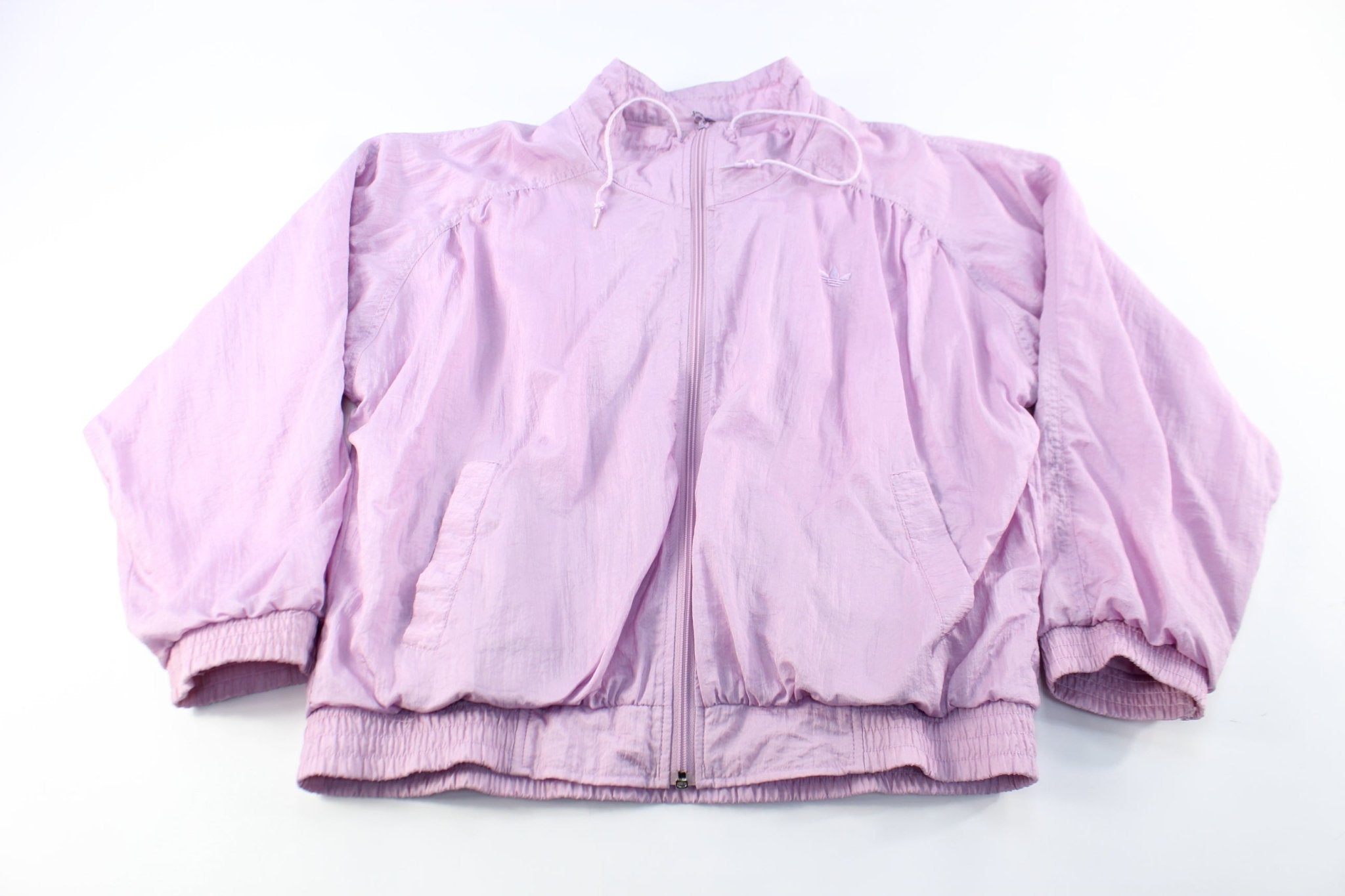 Women's 80's Adidas Embroidered Logo Purple Zip Up Jacket - ThriftedThreads.com