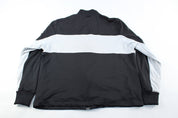 Women's Adidas Embroidered Logo Black & White Striped Jacket - ThriftedThreads.com