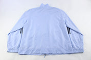 Women's Adidas Embroidered Logo Purple & Black Striped Jacket - ThriftedThreads.com