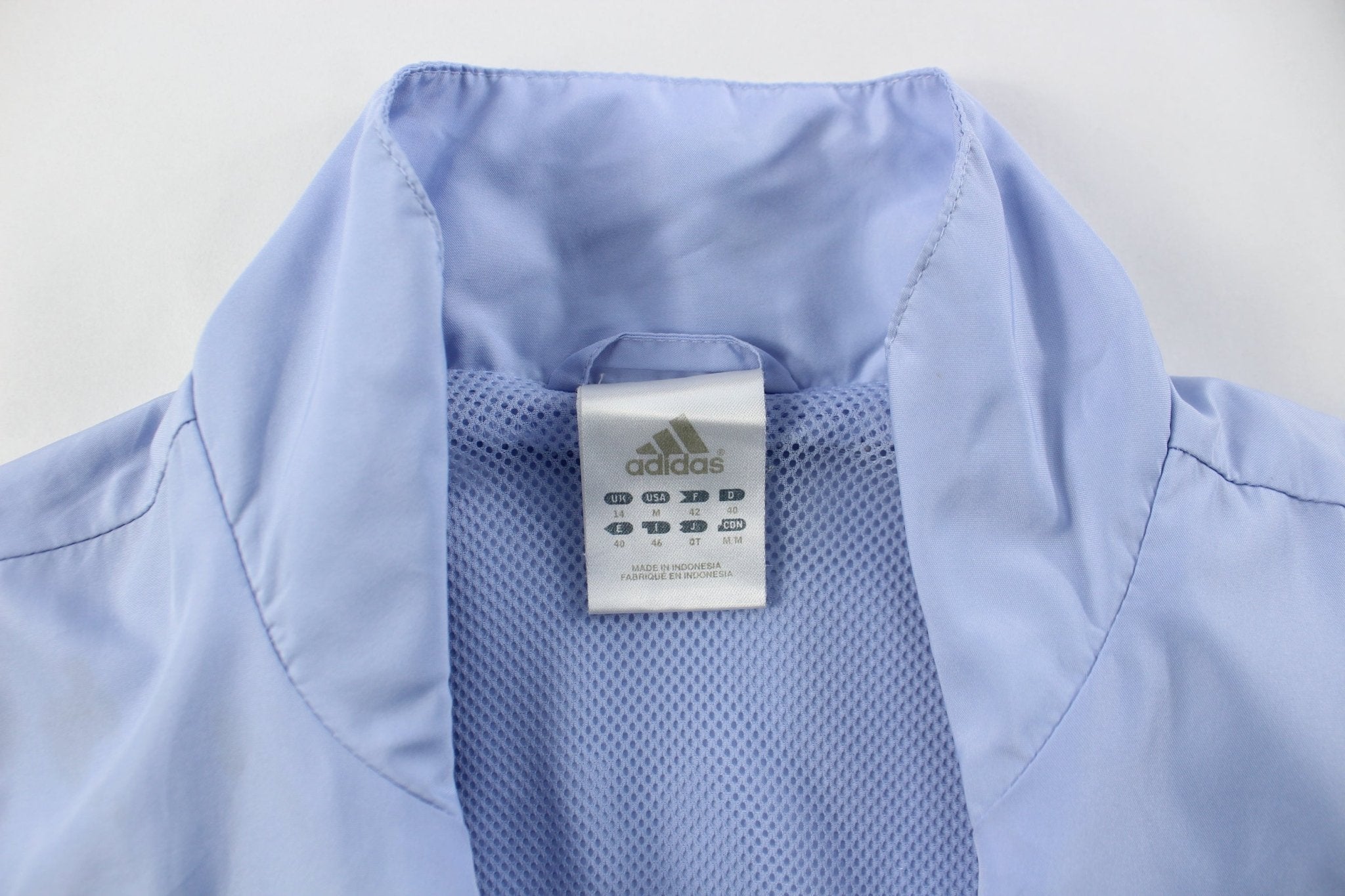 Women's Adidas Embroidered Logo Purple & Black Striped Jacket - ThriftedThreads.com