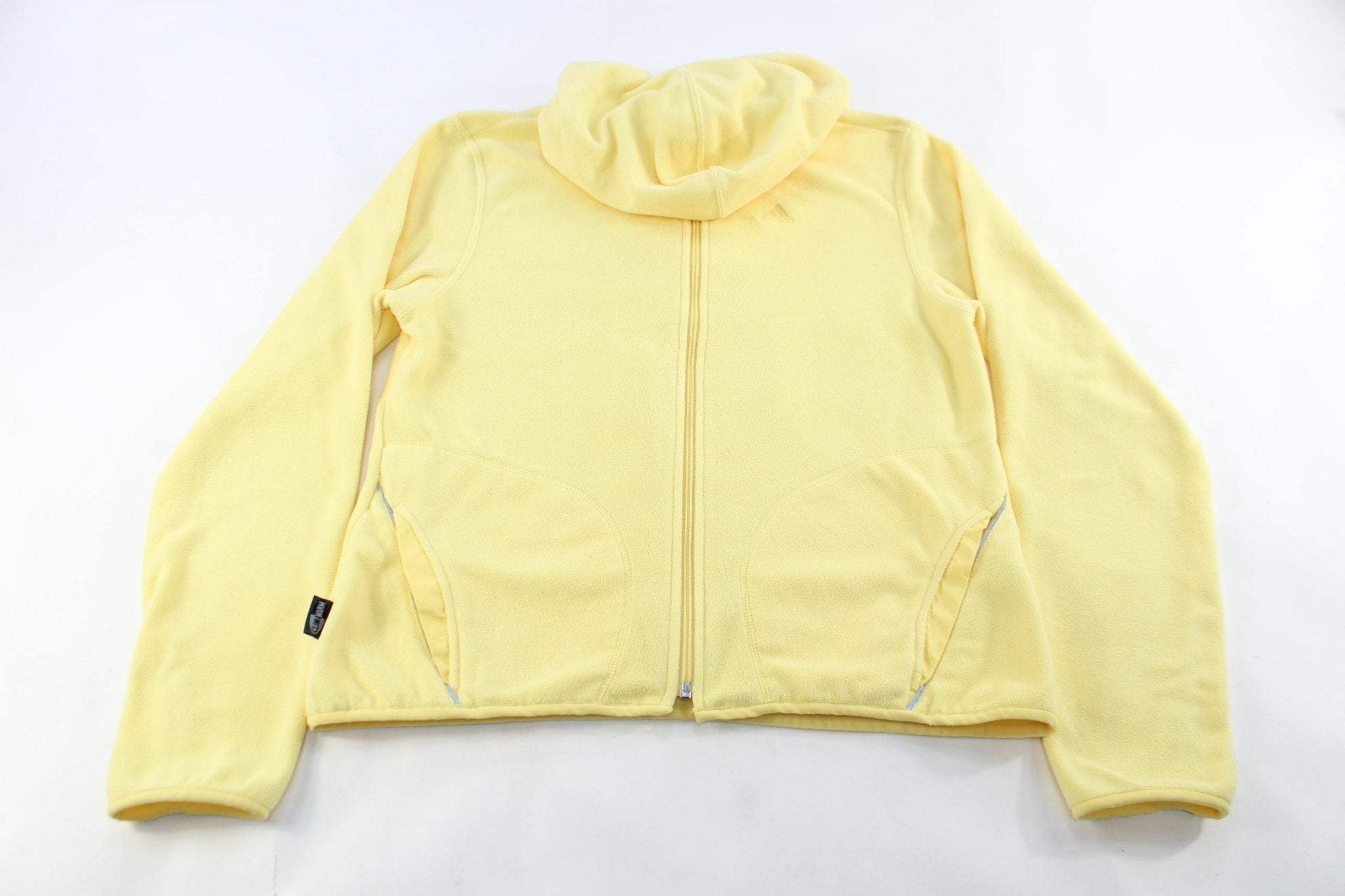 Women's Adidas Embroidered Logo Yellow Fleece Jacket - Jackets - Thrifted Threads
