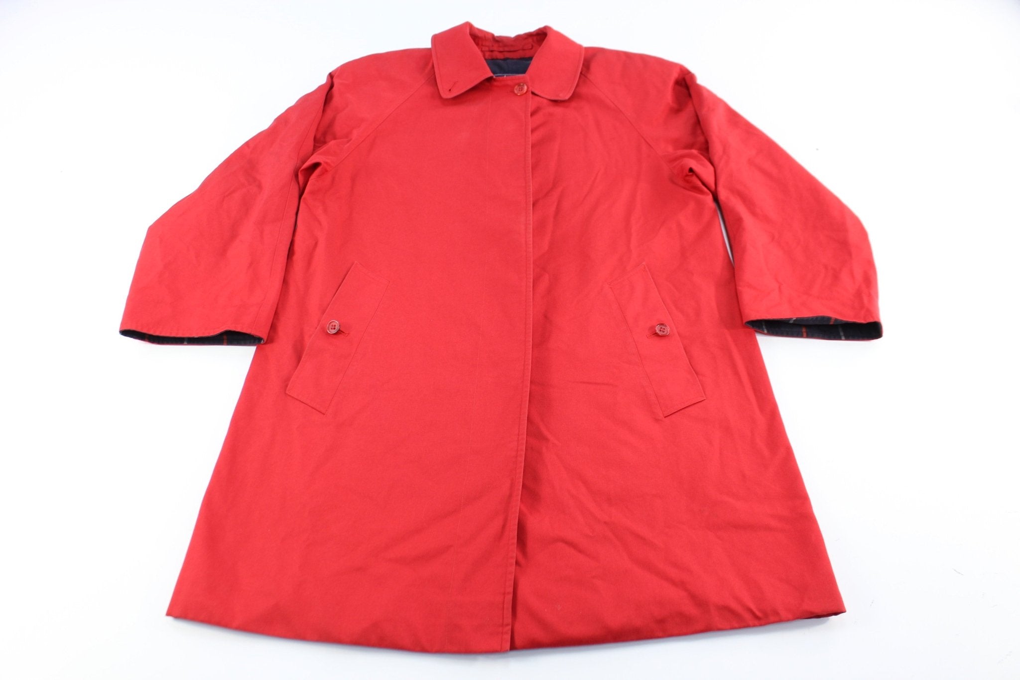 Women's Burberrys Red Trench Coat - ThriftedThreads.com