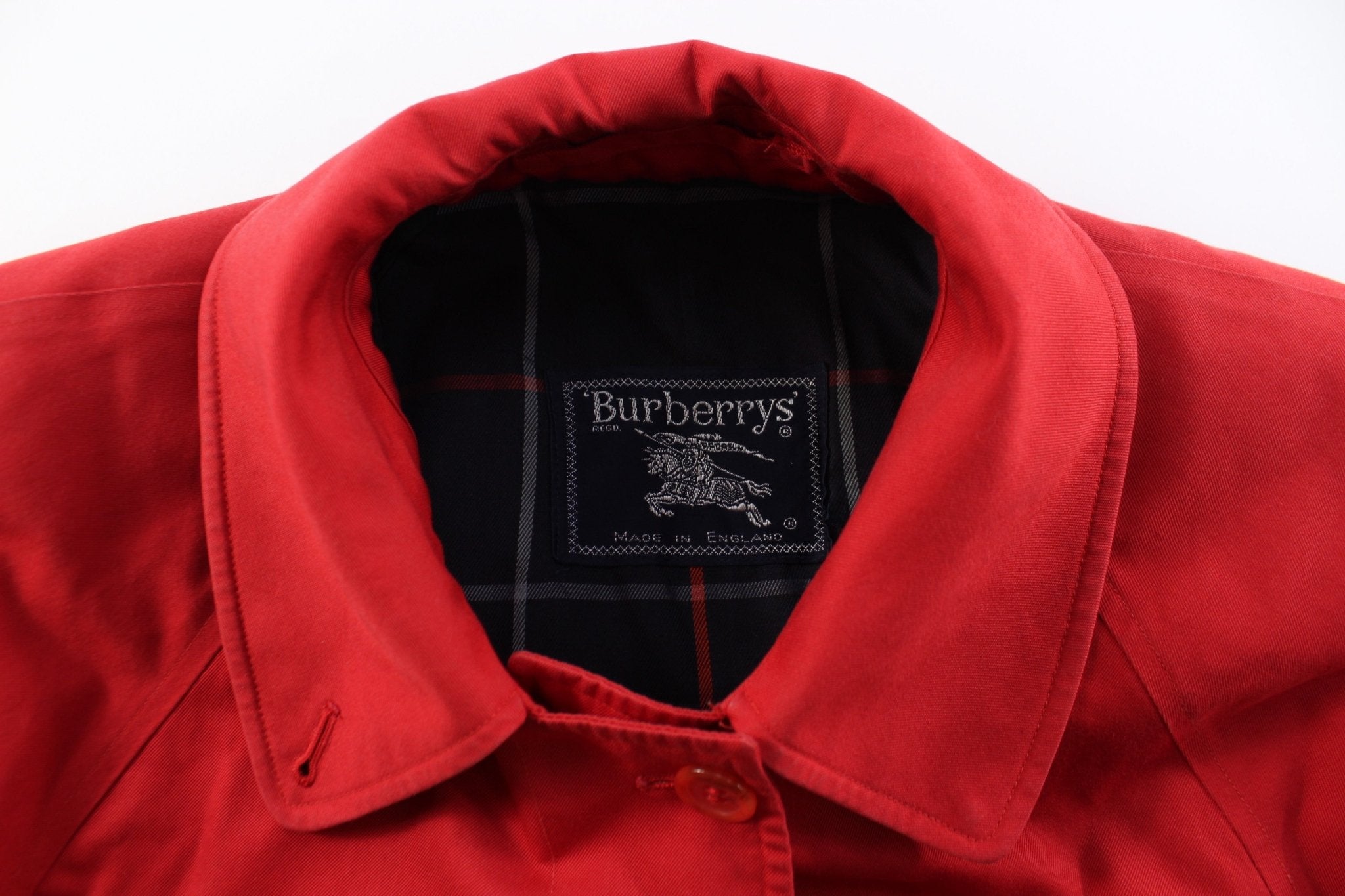 Women's Burberrys Red Trench Coat - ThriftedThreads.com