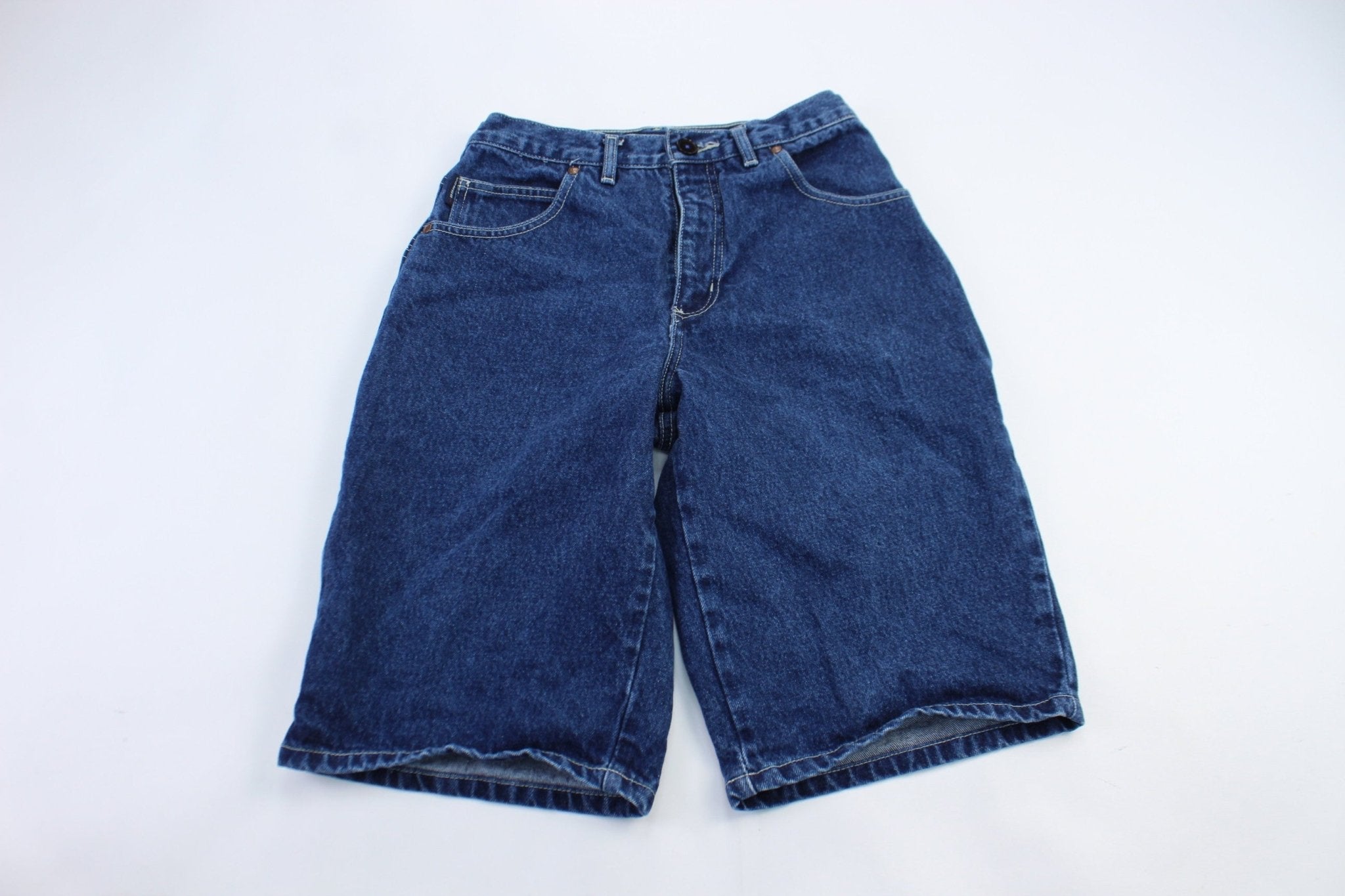 Women's Guess Logo Dark Wash Denim Shorts - Pants/Shorts - Thrifted Threads