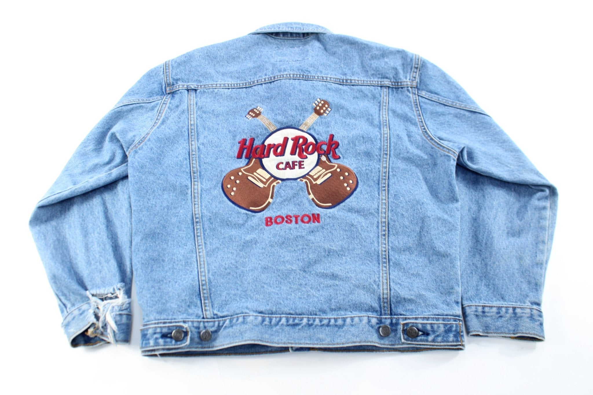 Women's Hard Rock Cafe Boston Denim Jacket - ThriftedThreads.com