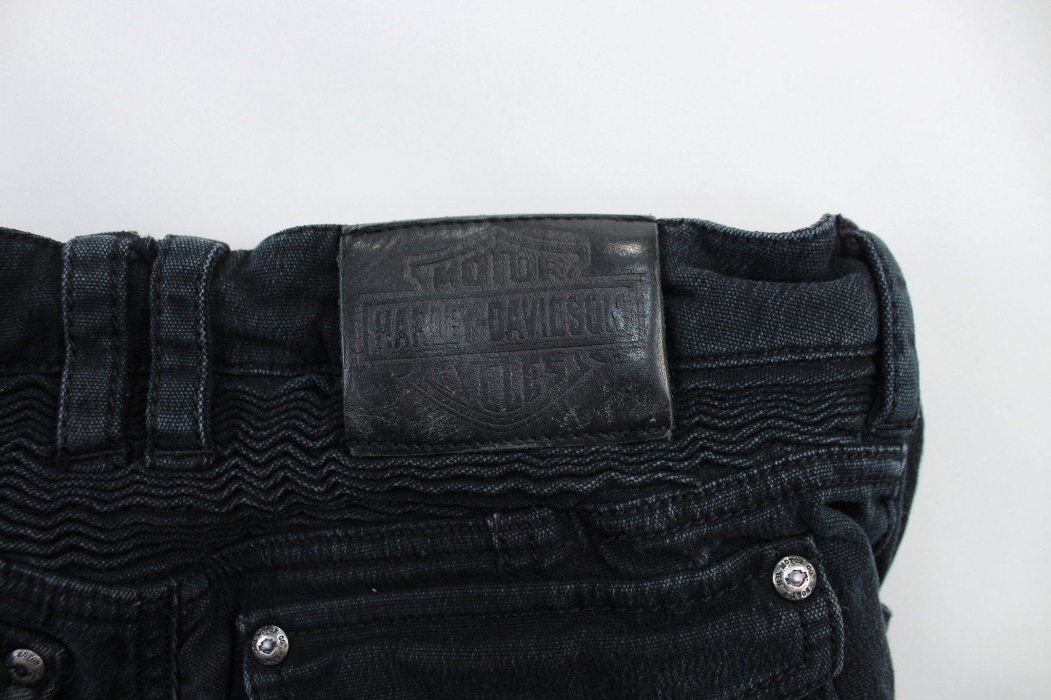 Women's Harley Davidson Motorcycles Black Denim Riding Jeans - ThriftedThreads.com