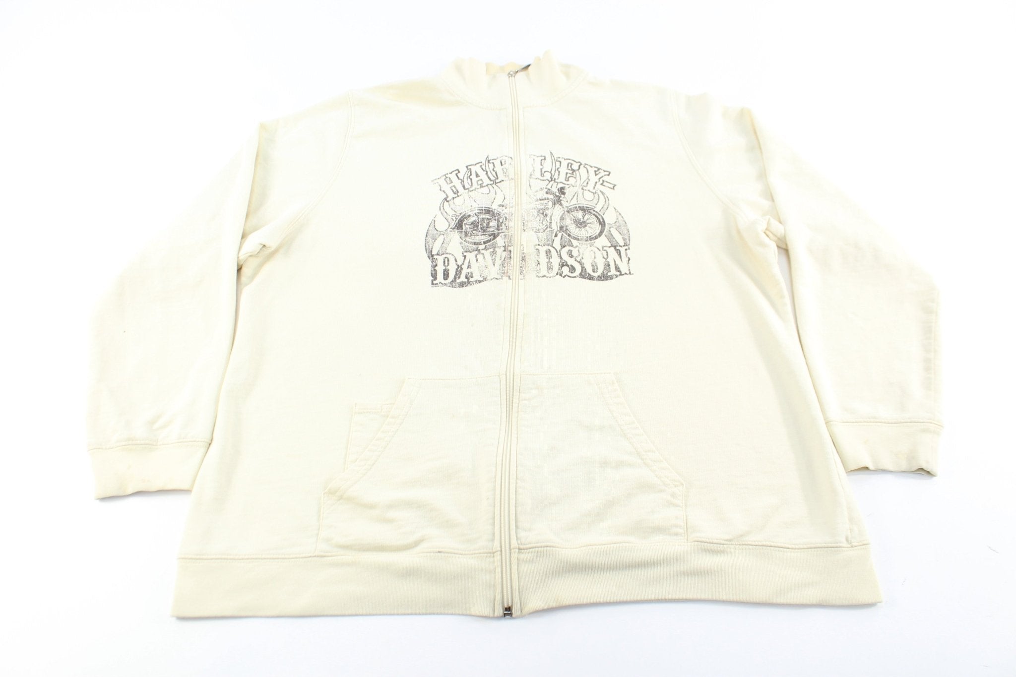Women's Harley Davidson Motorcycles Grand Prairie, Texas Zip Up Jacket - ThriftedThreads.com