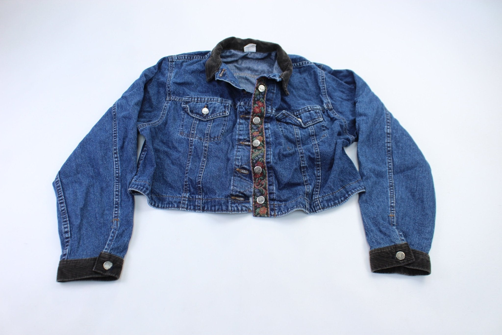 Women's Lee Denim Floral Jacket - ThriftedThreads.com