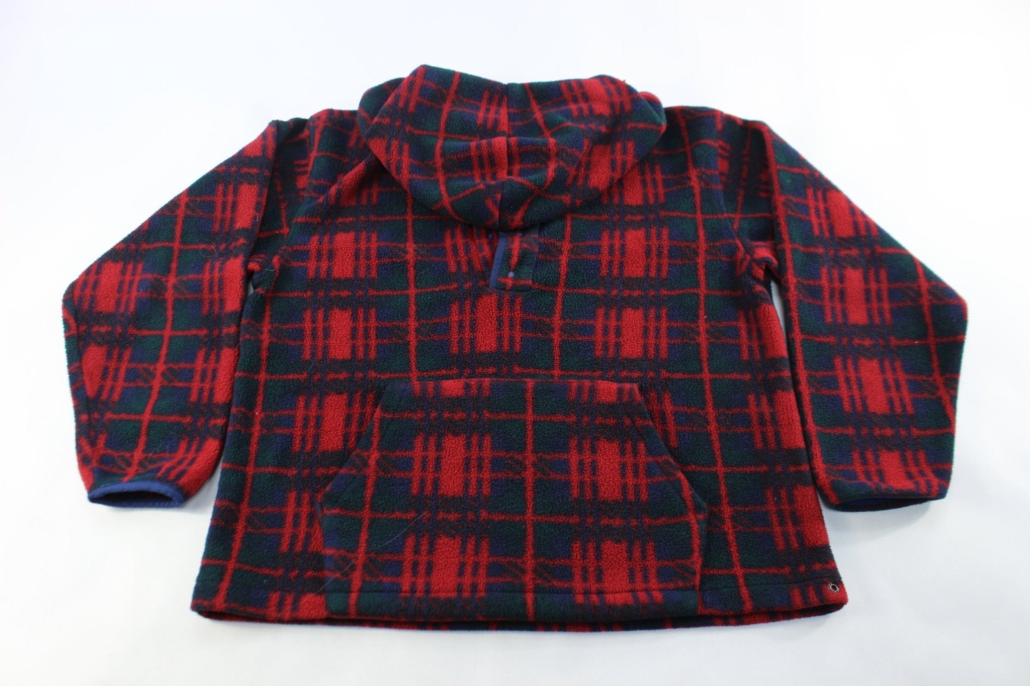 Women's L.L. Bean Plaid Pullover Fleece Jacket - ThriftedThreads.com
