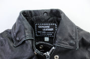 Women's Mary Land Embroidered Harley Rules Leather Jacket - ThriftedThreads.com