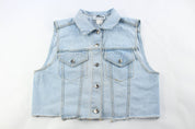 Women's Mickey Mouse Cowboy Denim Vest - ThriftedThreads.com