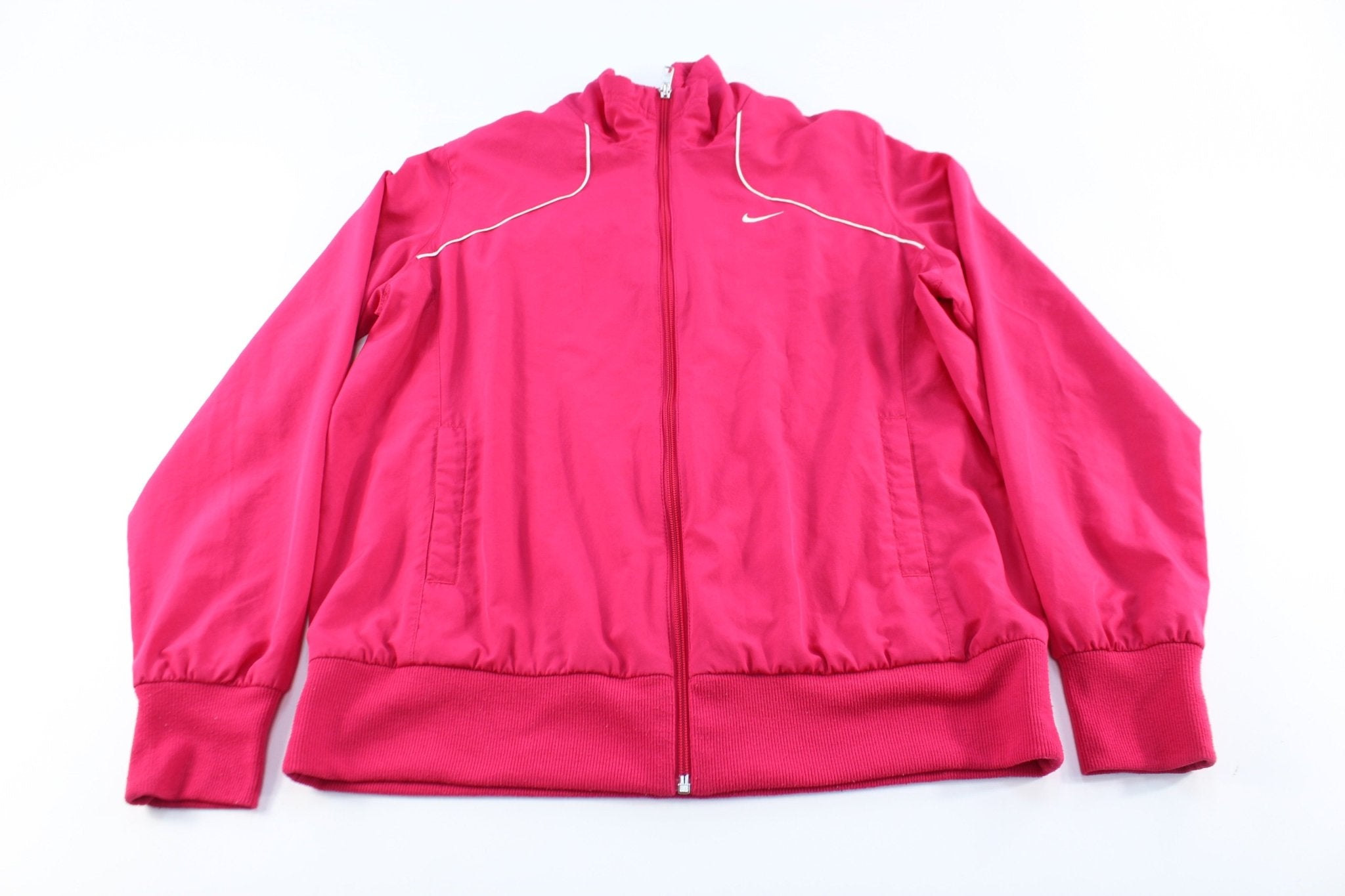 Women s Nike Embroidered Logo Hot Pink Zip Up Jacket