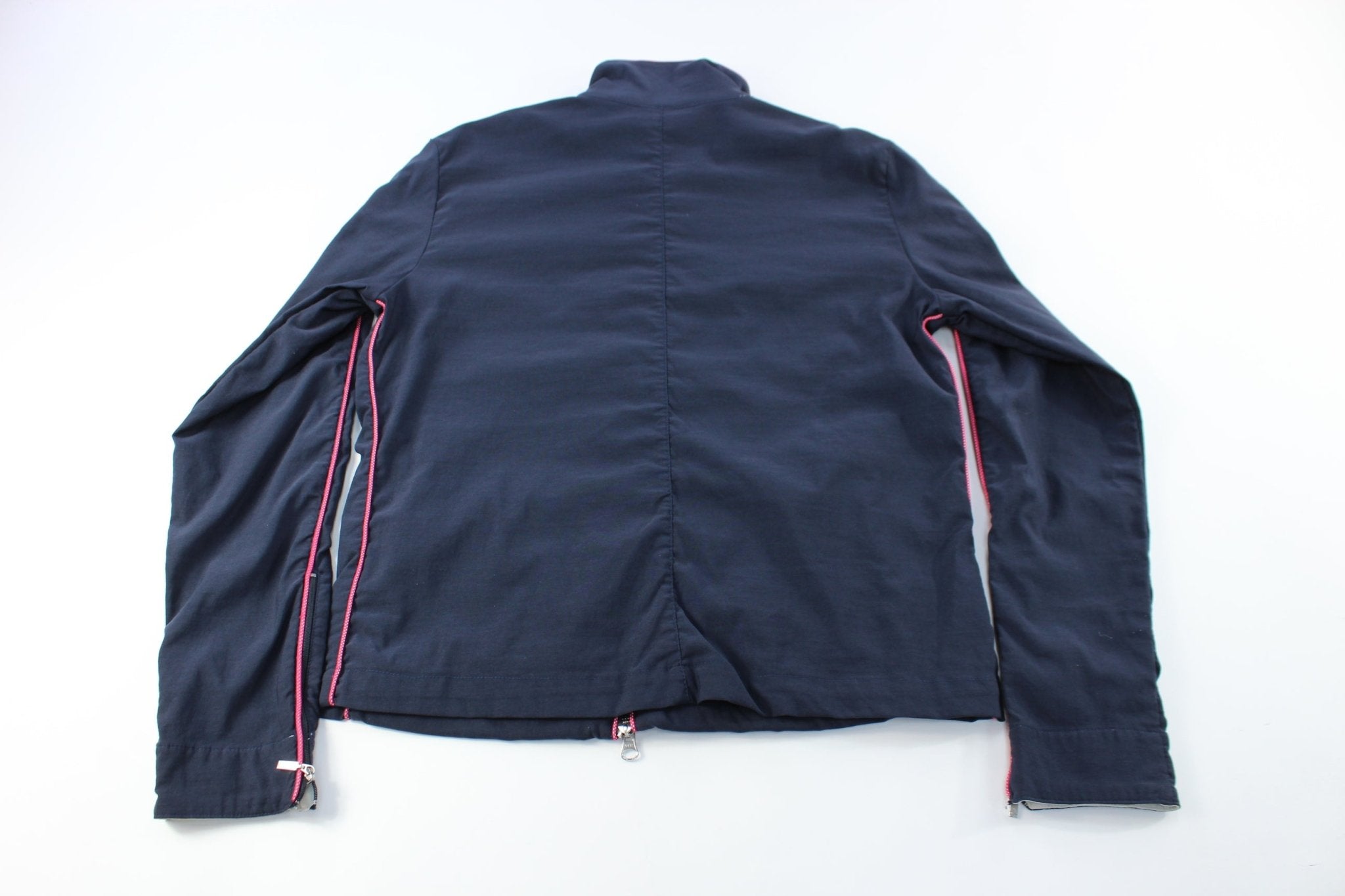 Women's Nike Embroidered Logo Navy Blue & Pink Zip Up Jacket - ThriftedThreads.com