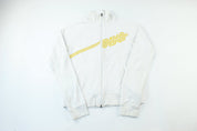 Women's Nike Logo White & Yellow Zip Up Jacket - ThriftedThreads.com