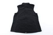 Women's Patagonia Synchilla Logo Patch Black Zip Up Vest - ThriftedThreads.com