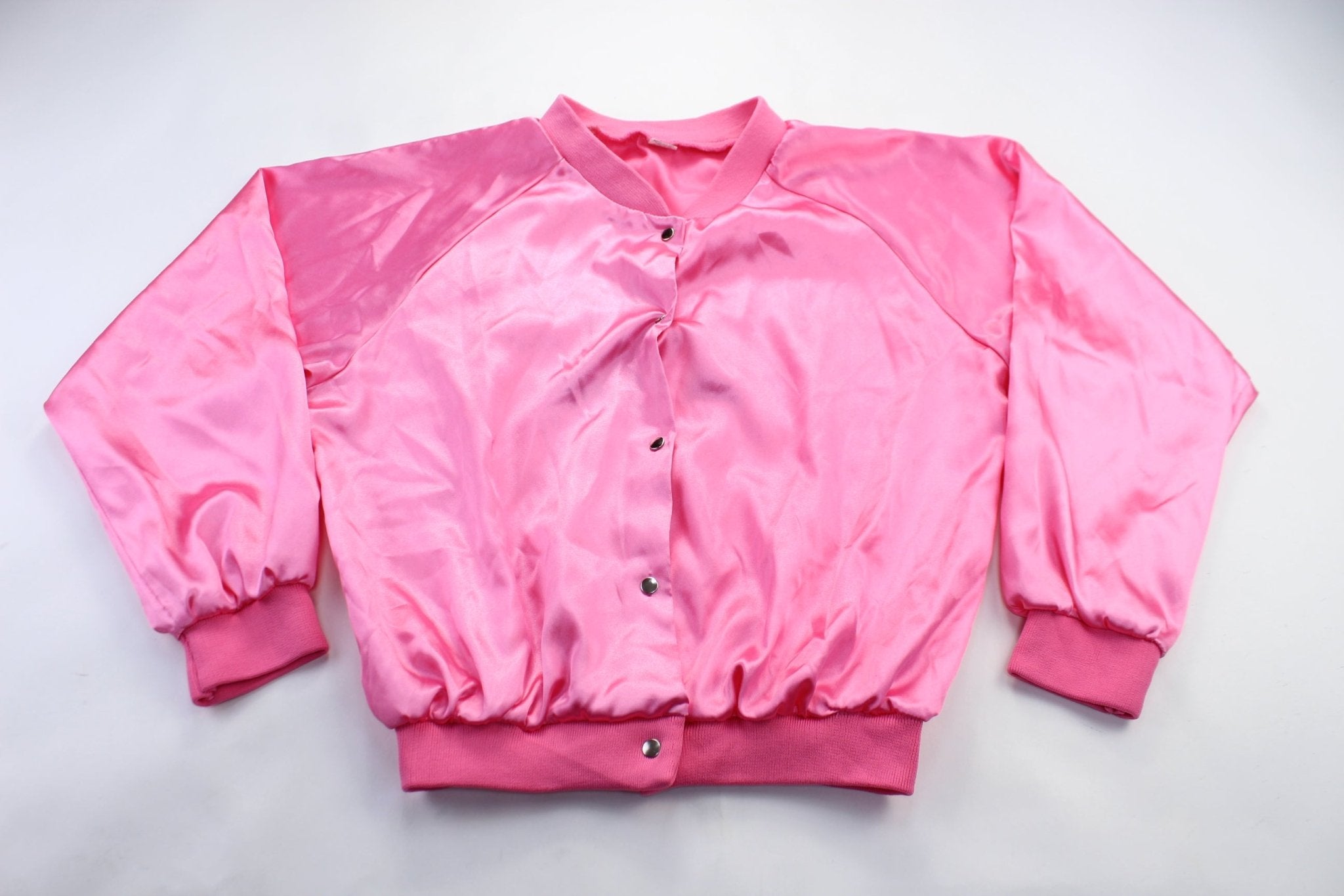 Women's Pink Ladies Embroidered Bomber Jacket - ThriftedThreads.com