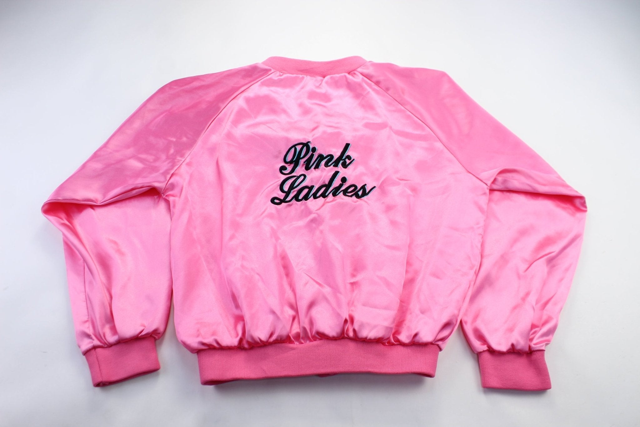 Women's Pink Ladies Embroidered Bomber Jacket - ThriftedThreads.com