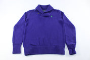 Women's Polo by Ralph Lauren Embroidered Logo Purple Sweater - ThriftedThreads.com