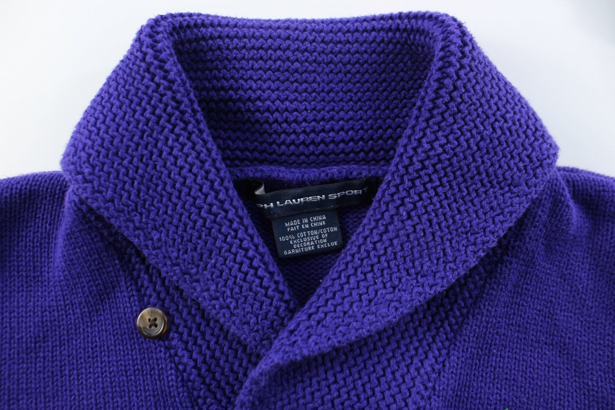 Women's Polo by Ralph Lauren Embroidered Logo Purple Sweater - ThriftedThreads.com