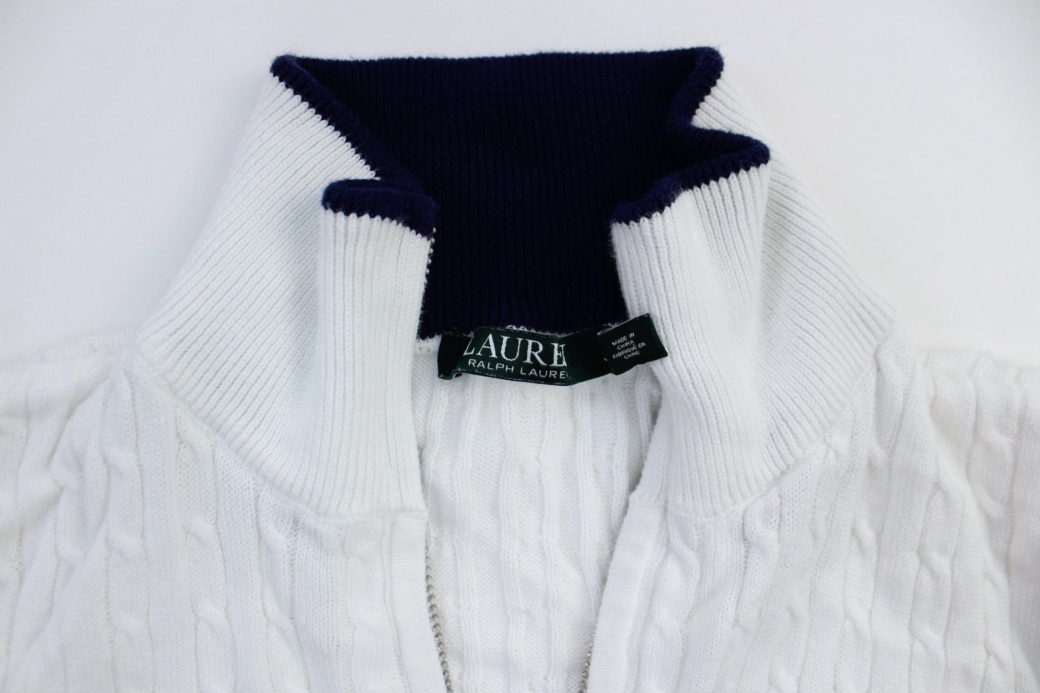 Women's Polo by Ralph Lauren Knit Zip Up Sweater - ThriftedThreads.com