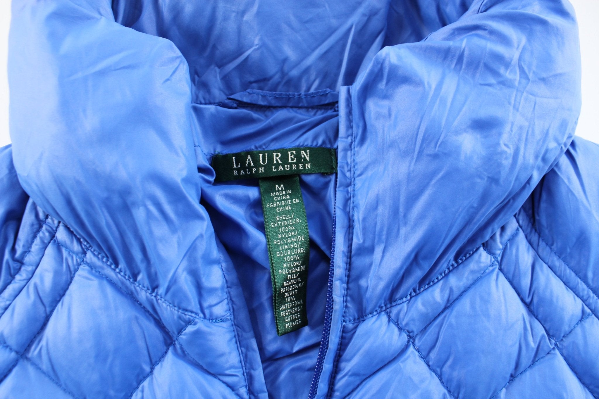 Women's Ralph Lauren Blue Puffer Zip Up Vest - ThriftedThreads.com