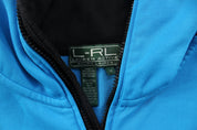 Women's Ralph Lauren Embroidered Logo Blue & Black Zip Up Jacket - ThriftedThreads.com