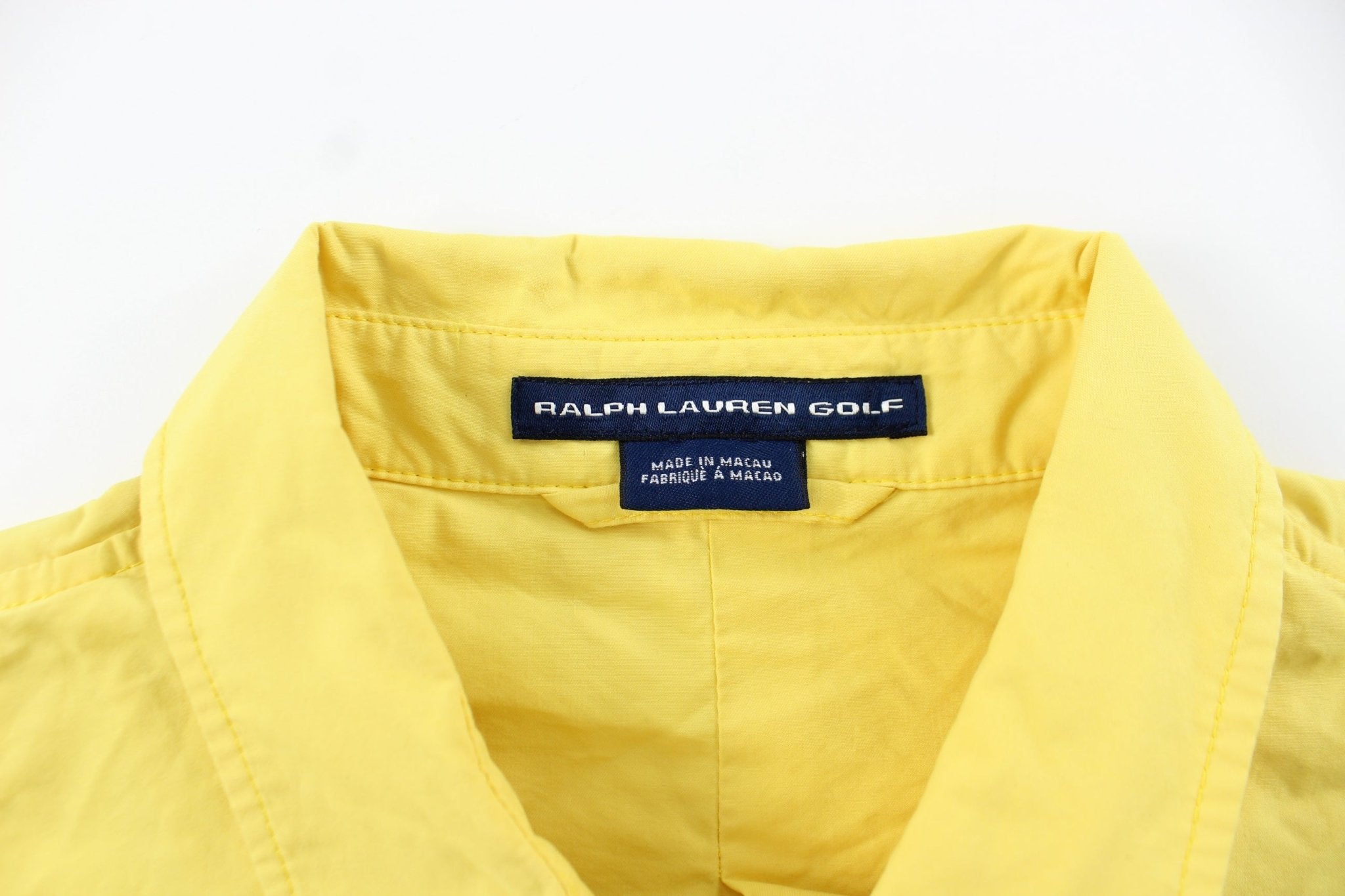 Women's Ralph Lauren Embroidered Logo Yellow Zip Up Jacket - ThriftedThreads.com