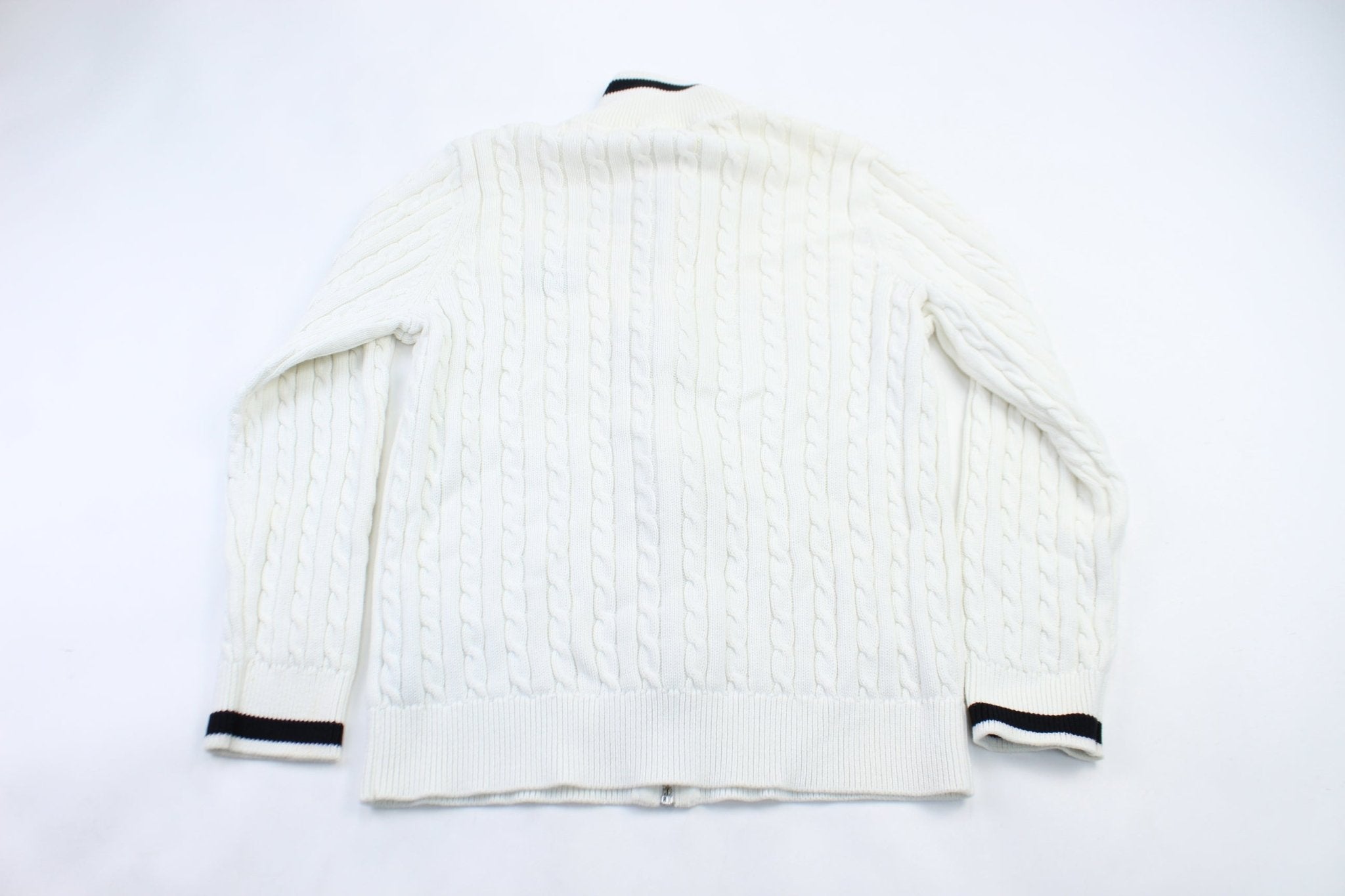 Women's Ralph Lauren Embroidered Logo Zip Up Sweater - ThriftedThreads.com