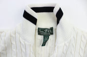 Women's Ralph Lauren Embroidered Logo Zip Up Sweater - ThriftedThreads.com