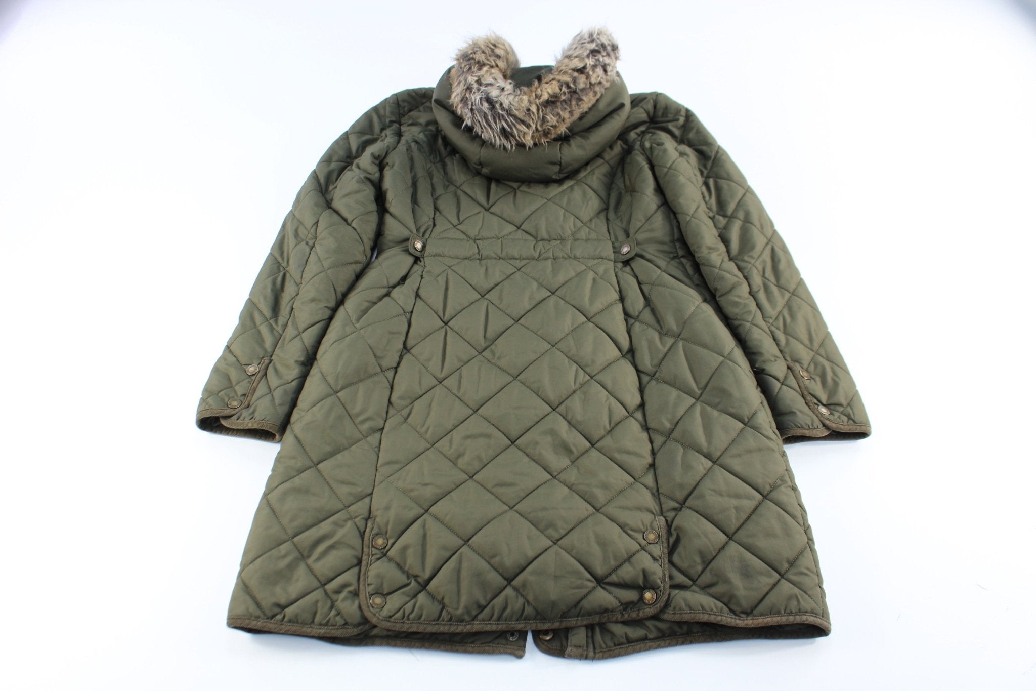 Women's Ralph Lauren Olive Green Quilted Jacket - ThriftedThreads.com