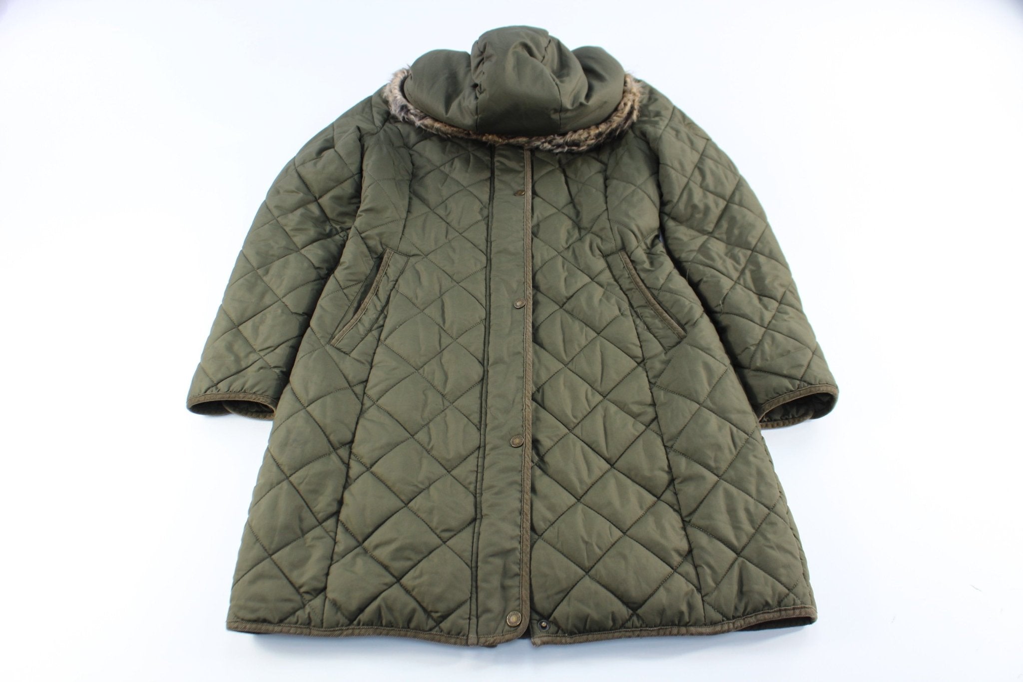 Women's Ralph Lauren Olive Green Quilted Jacket - ThriftedThreads.com