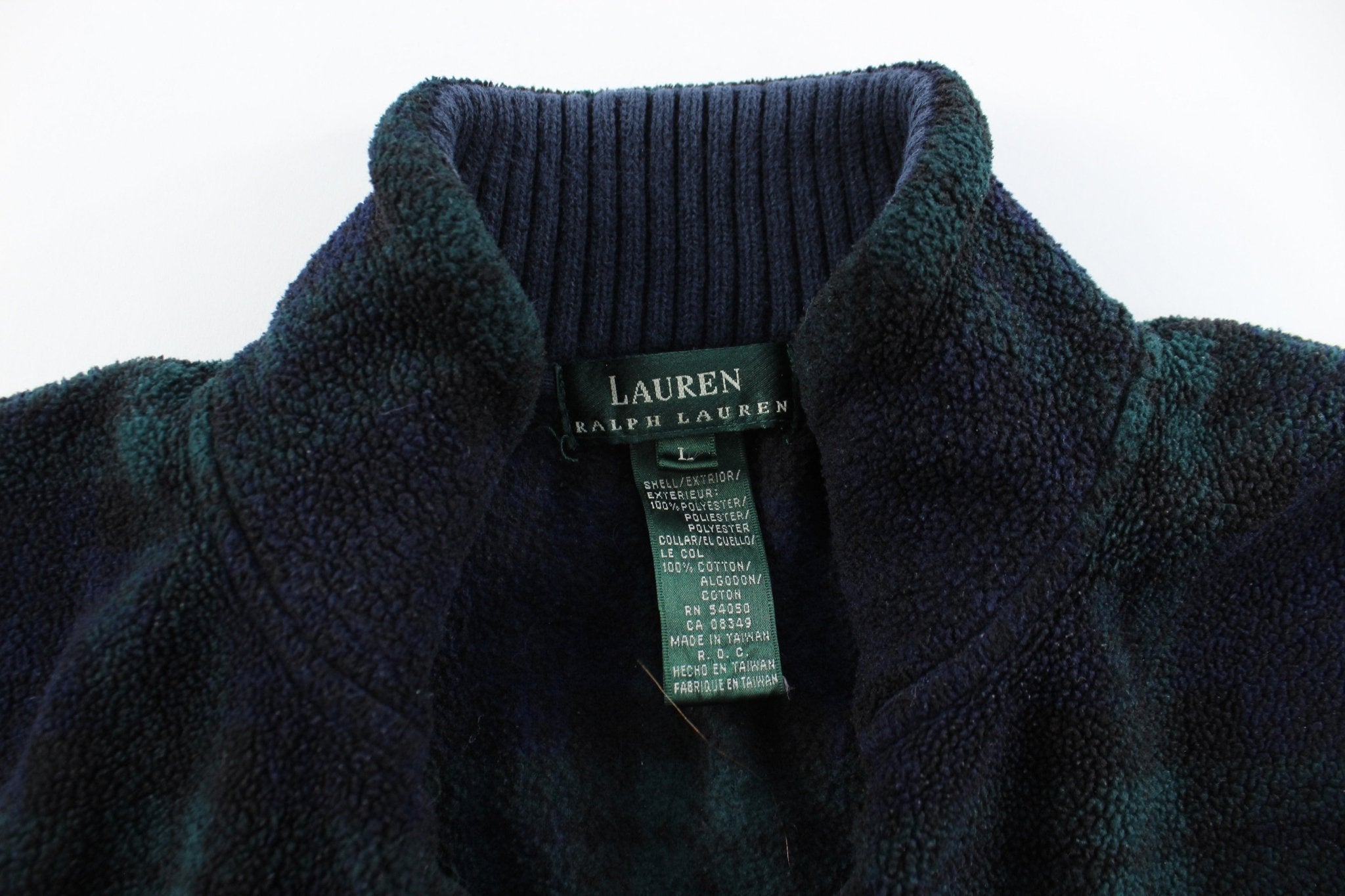 Women's Ralph Lauren Plaid Fleece Jacket - ThriftedThreads.com