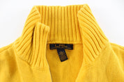Women's Ralph Lauren Yellow Zip Up Sweater - ThriftedThreads.com