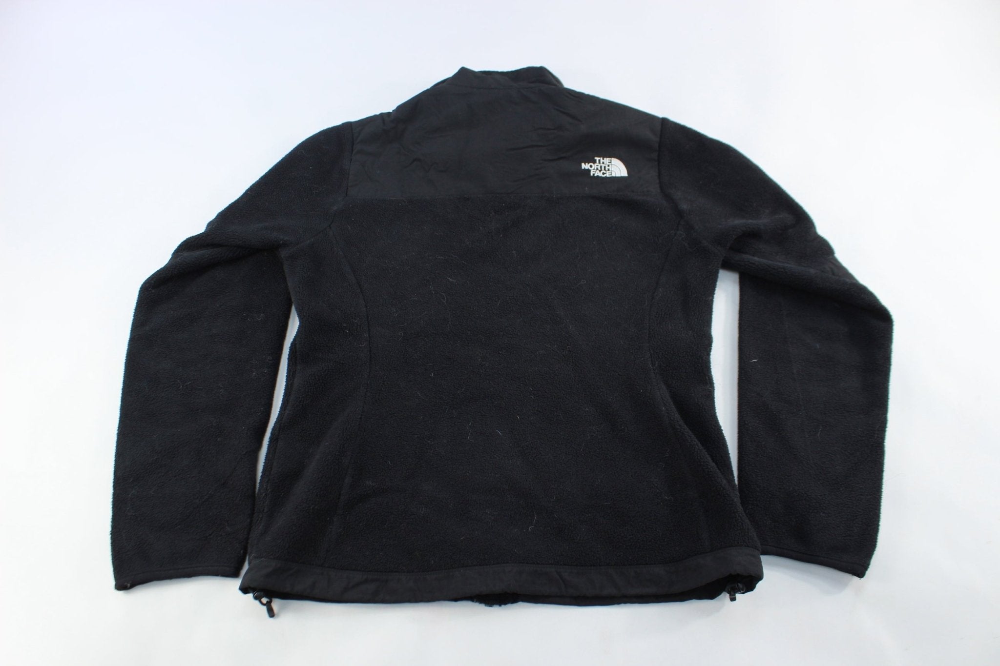 Women's The North Face Embroidered Logo Black Fleece Jacket - ThriftedThreads.com