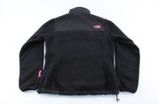 Women's The North Face Embroidered Logo Black Fleece Zip Up Jacket - ThriftedThreads.com