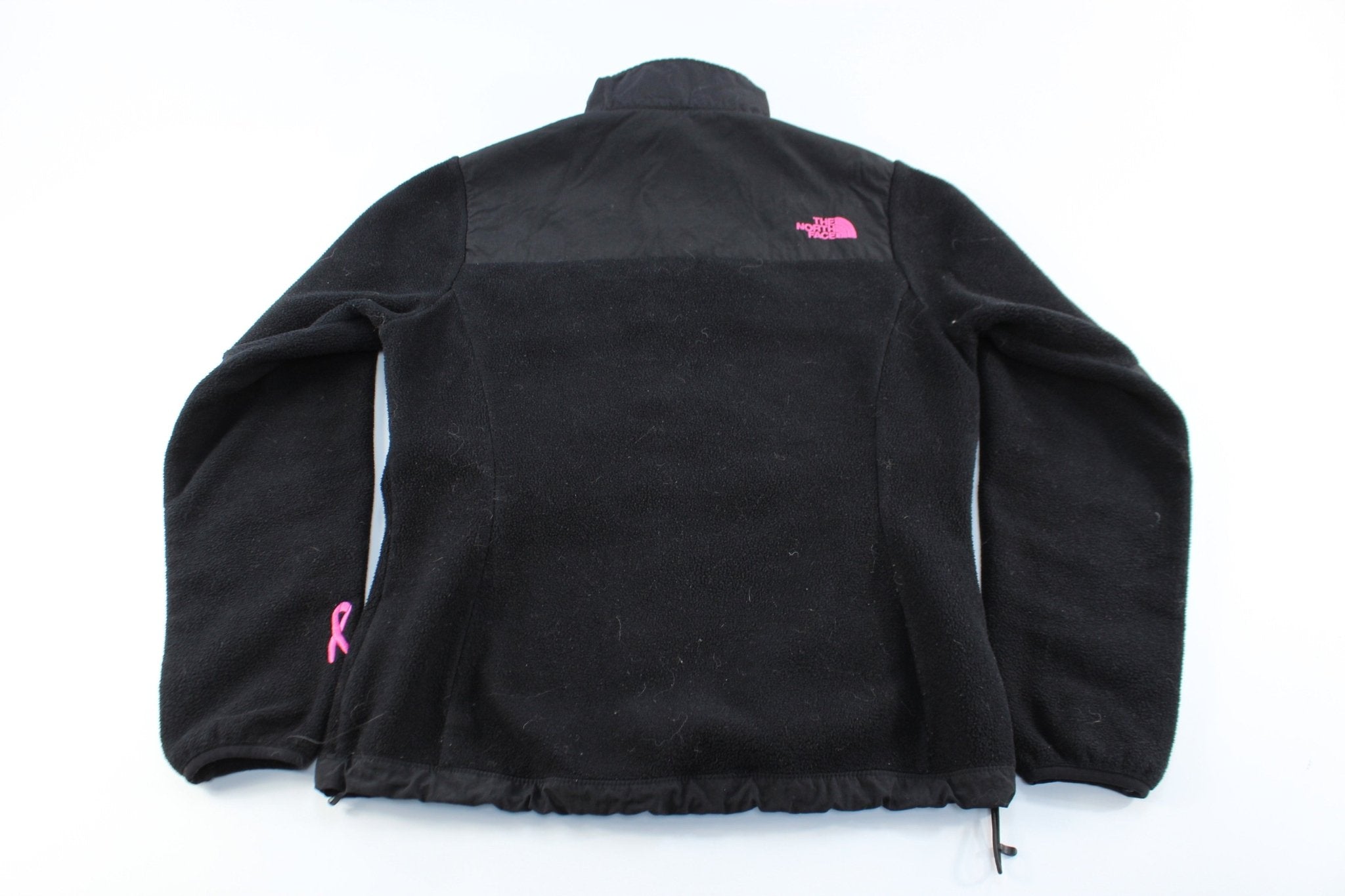 Women's The North Face Embroidered Logo Black Fleece Zip Up Jacket - ThriftedThreads.com