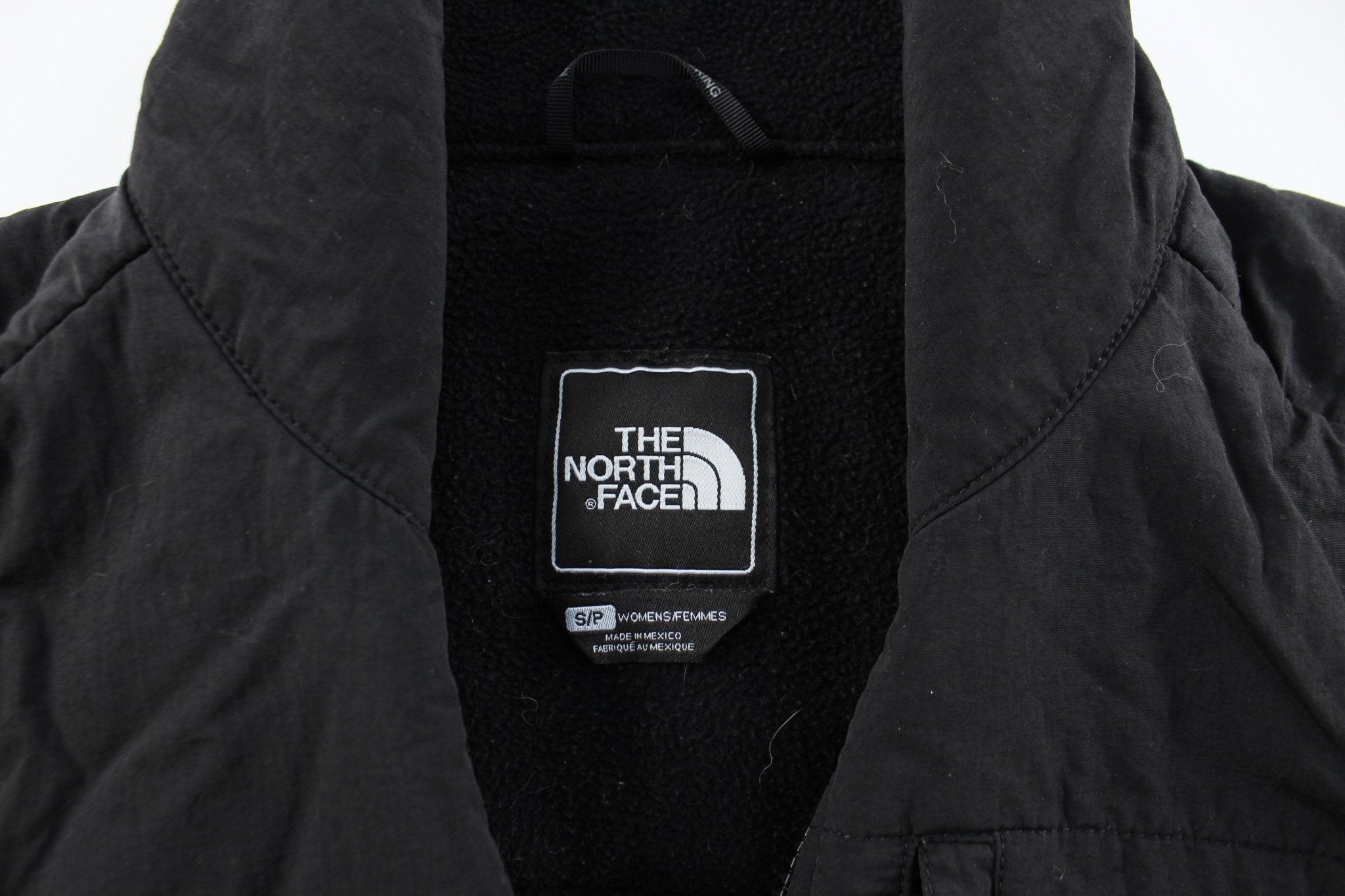 Women's The North Face Embroidered Logo Black Fleece Zip Up Jacket - ThriftedThreads.com