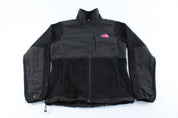 Women's The North Face Embroidered Logo Black Fleece Zip Up Jacket - ThriftedThreads.com